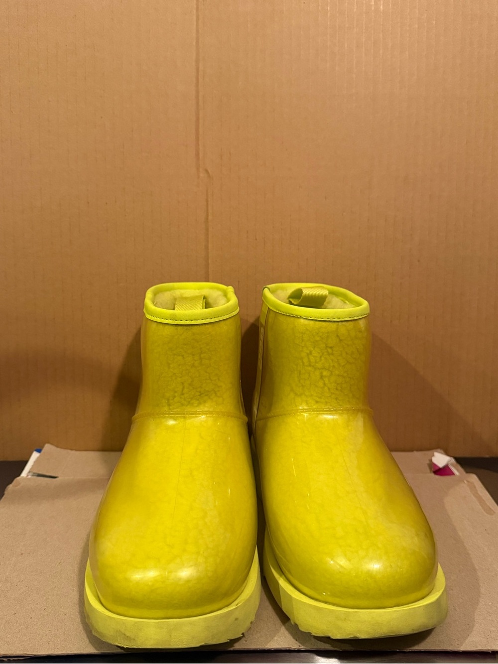UGG Bright Yellow Classic Clear Boots Size 6